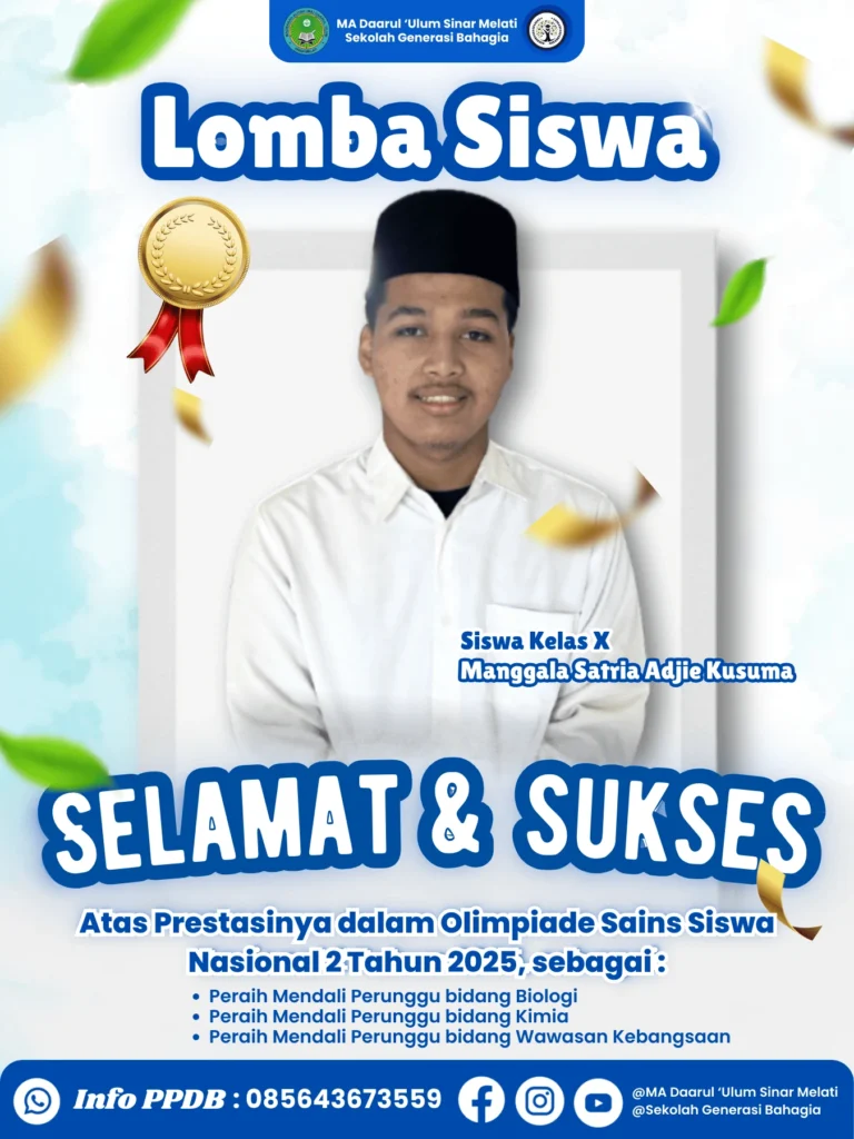 Prestasi Siswa&Guru-3 Medali Perunggu Lomba Siswa OSSN 2025-Manggala